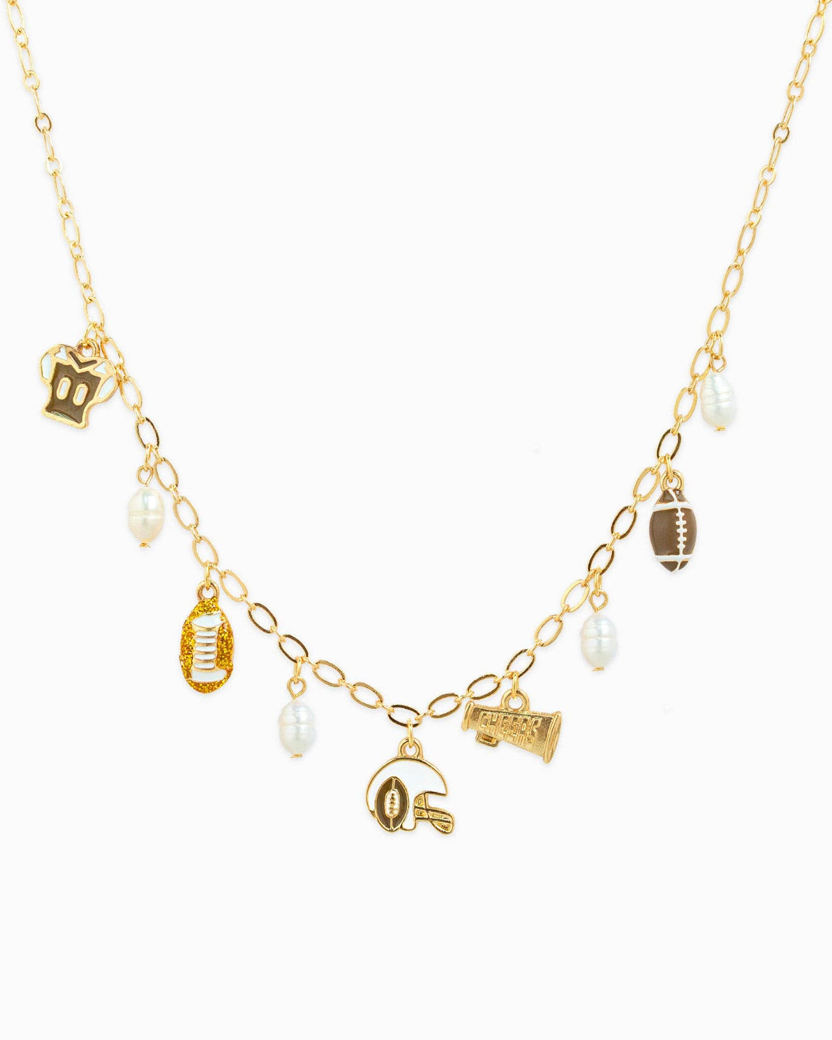 Gameday Touchdown Football Multi Charm Necklace