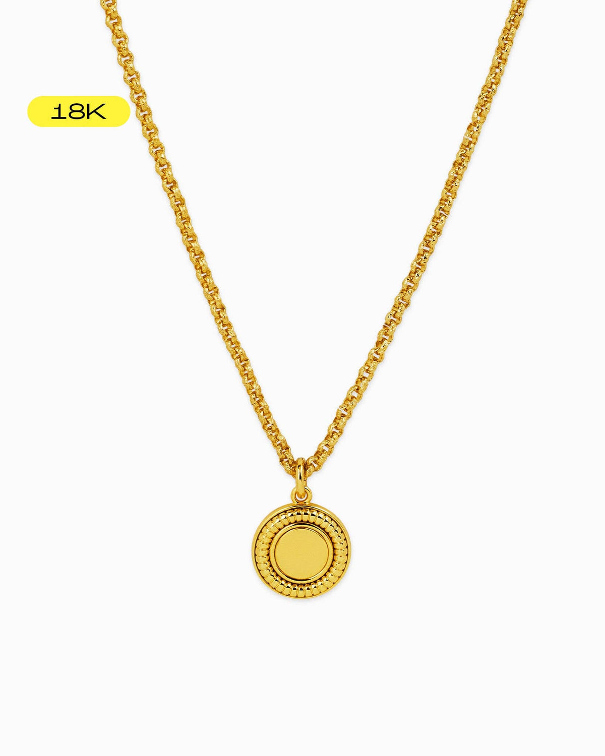 [18K] Austine Gold Medium Medallion Pendant Necklace