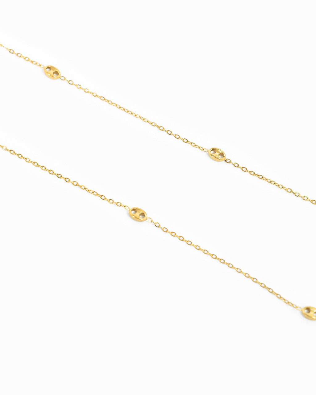 Stainless Mariner Oval Station Chain Necklace