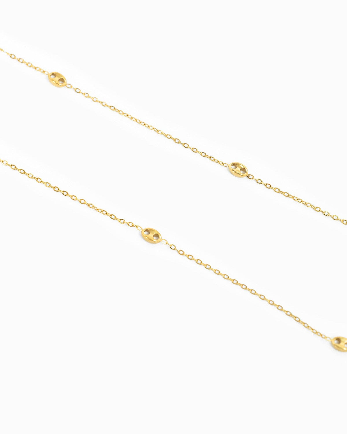 Stainless Mariner Oval Station Chain Necklace