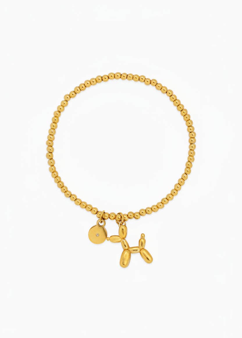 Stainless Balloon Dog Ball Stretch Bracelet