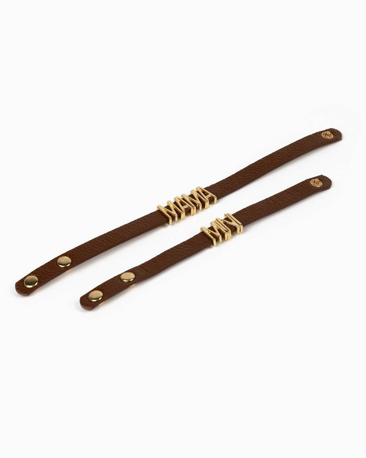 MAMA & MINI Leather Bracelet Set: Light Blue