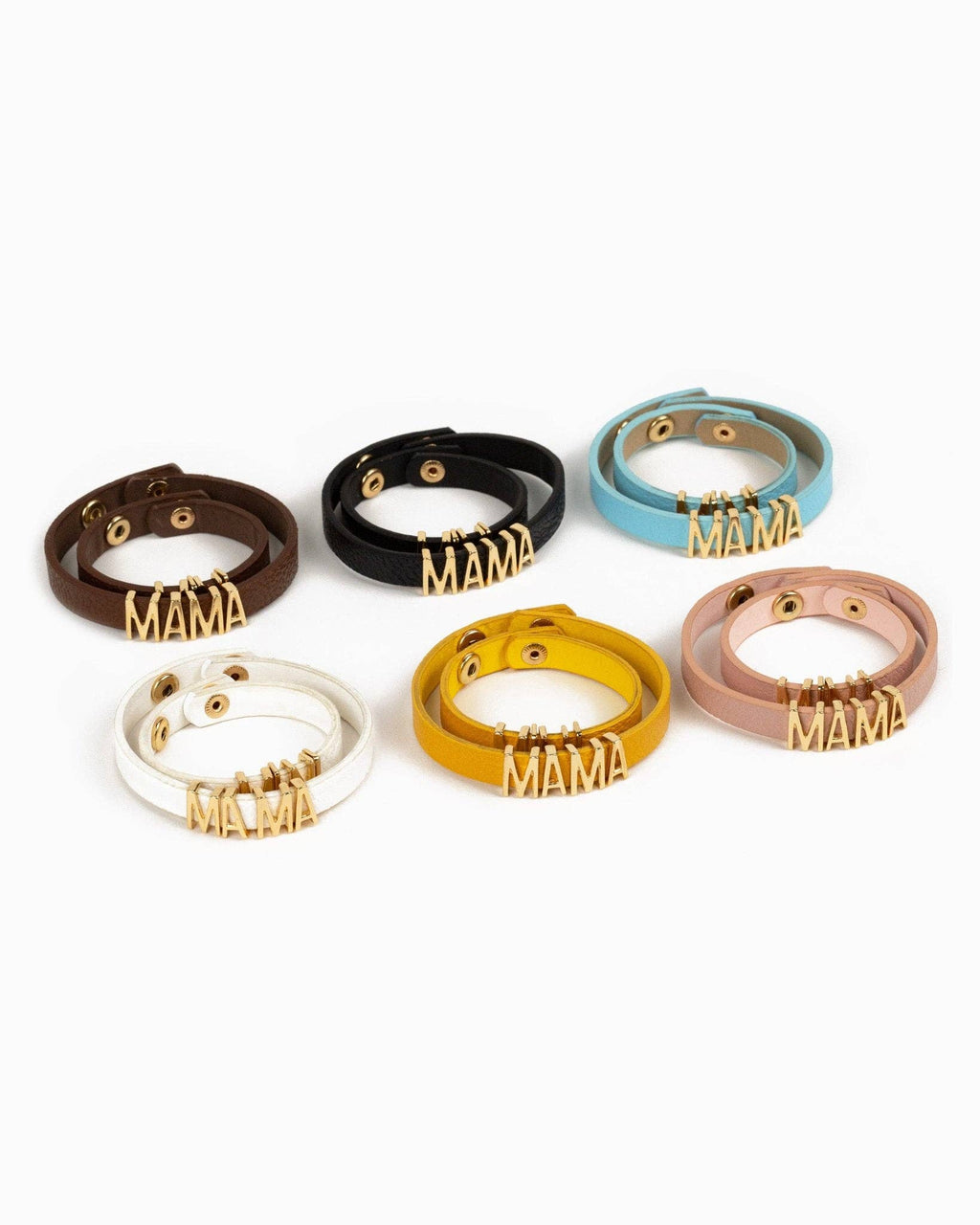 MAMA & MINI Leather Bracelet Set: Brown