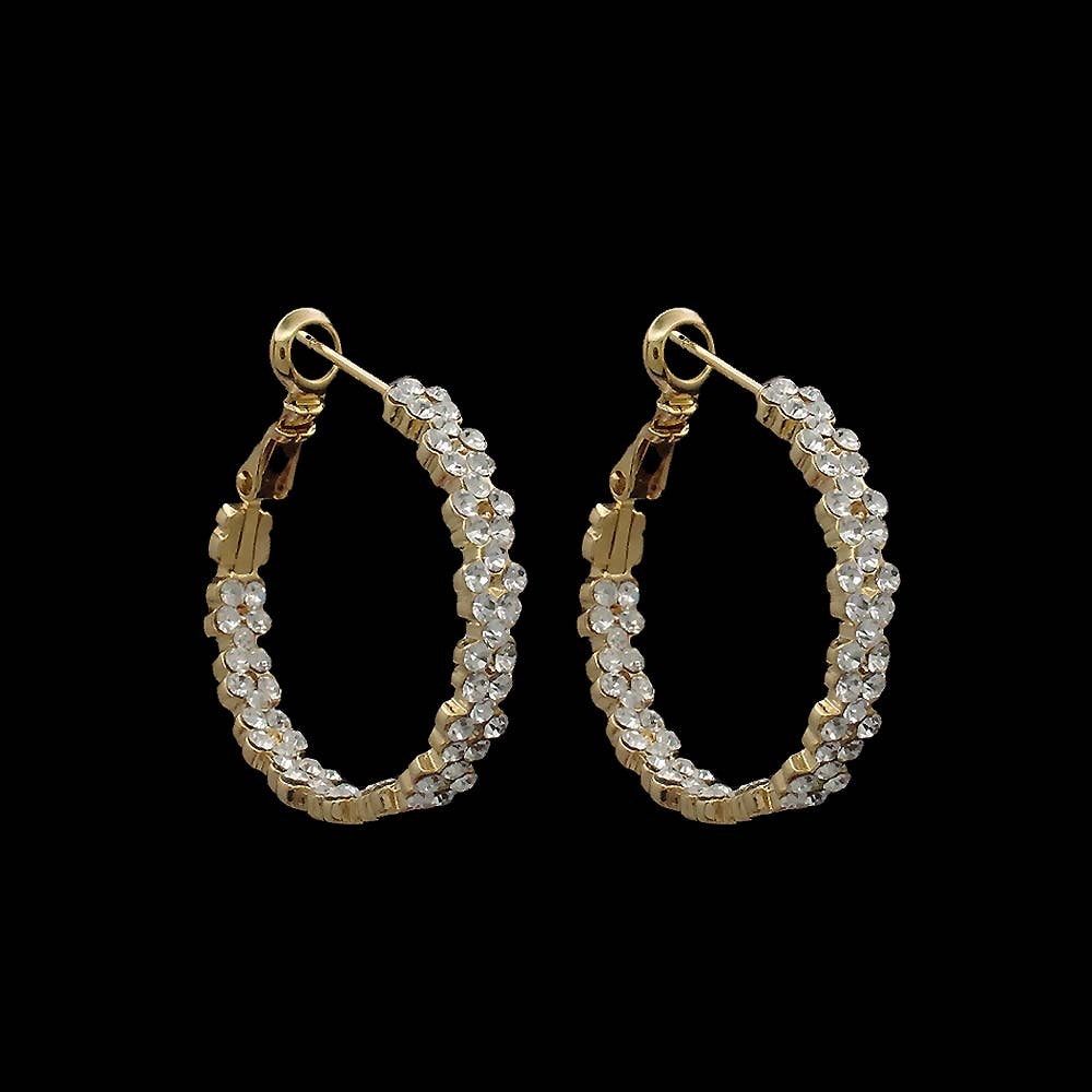 Flower Hoop Earrings: Gold