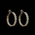 Flower Hoop Earrings: Gold