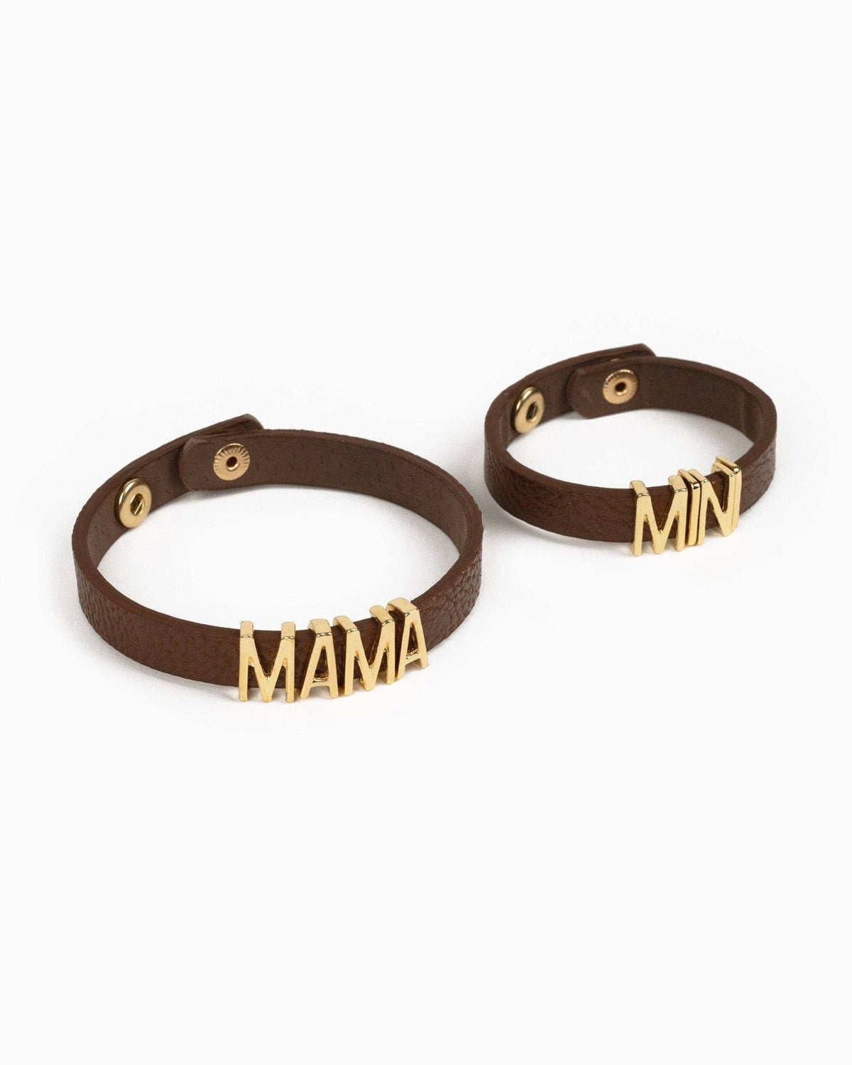 MAMA & MINI Leather Bracelet Set: Light Blue