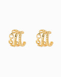 3-Line Horsebit Hoop Earrings: Gold