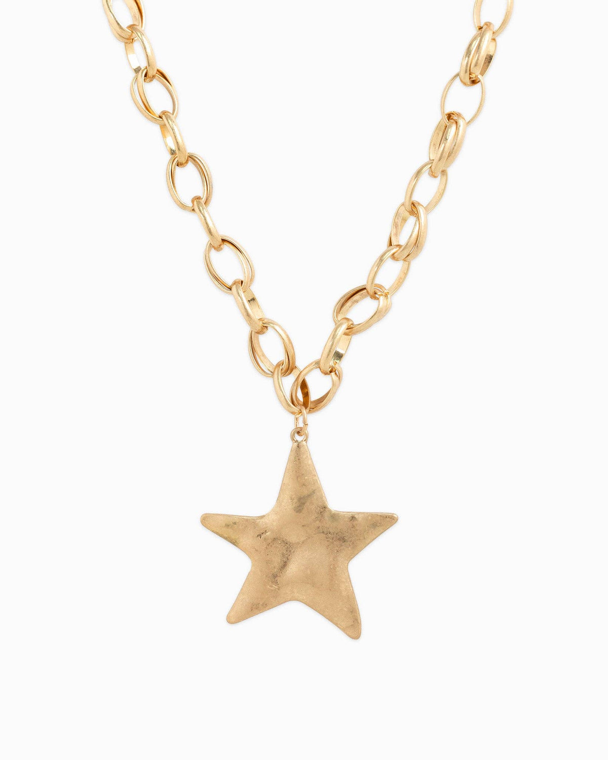 Large Hammered Star Necklace