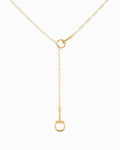 Horsebit Y-Drop Lariat Necklace: Gold
