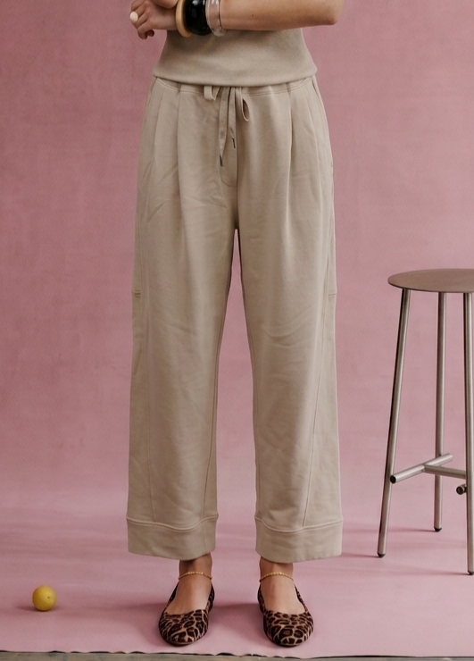 Yours Truly Soft Drawstring Wide leg Cuffed Pants