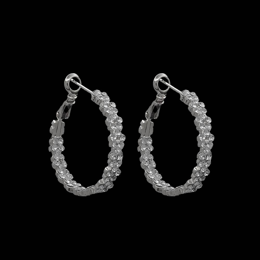 Flower Hoop Earrings: Gold