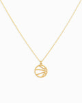 Basketball Cutout Pendant Necklace: Gold