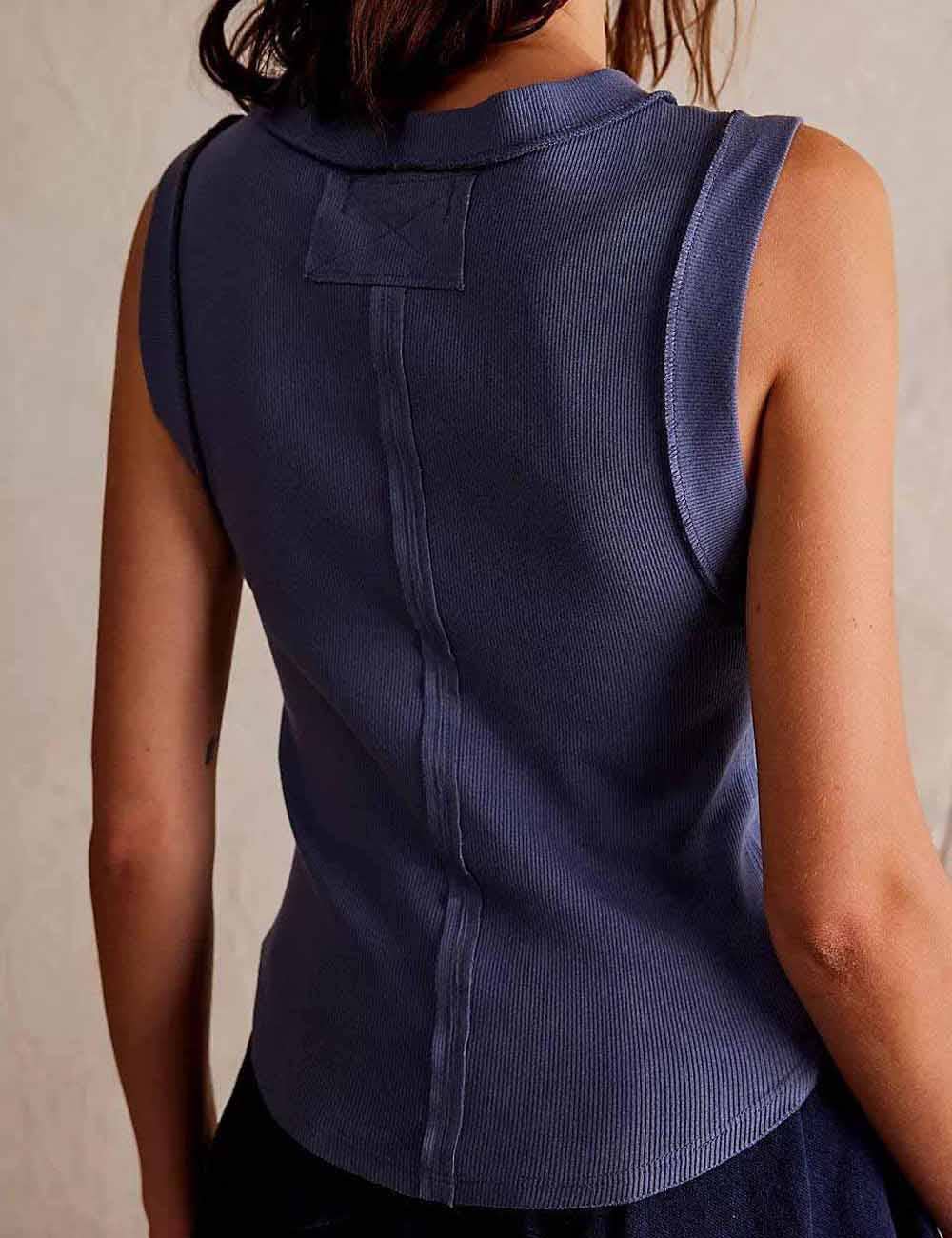 Sweetkama Ribbed Sleeveless Light Grey Tank Top Light Grey