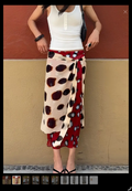 Mccolin Polka Dot Ruffle Midi Skirt