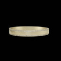 Gold solid bracelet with pave trim