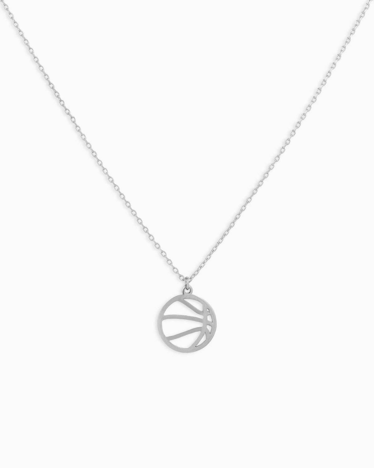 Basketball Cutout Pendant Necklace: Gold