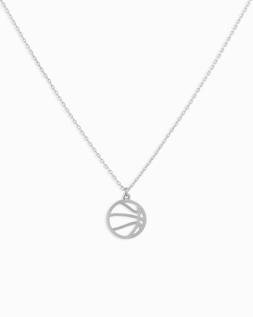 Basketball Cutout Pendant Necklace: Gold