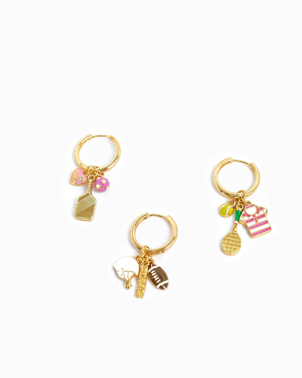 Sports Football Multi Charm Earrings