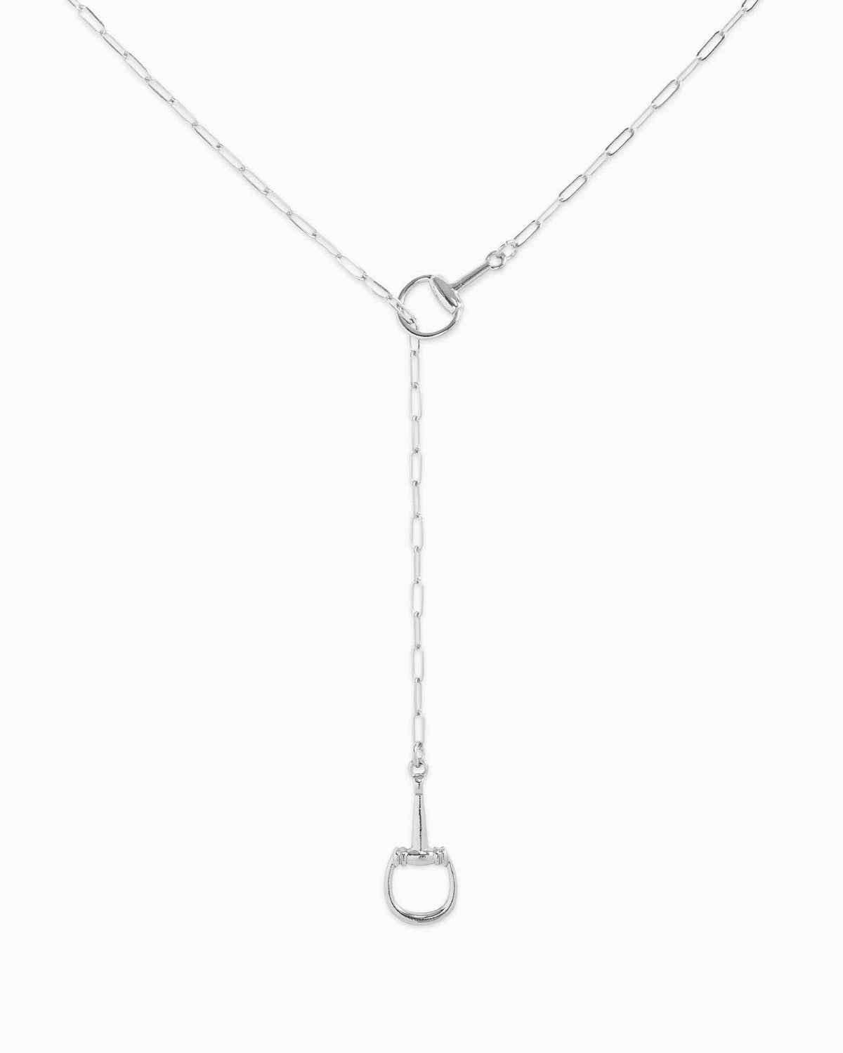 Horsebit Y-Drop Lariat Necklace: Gold
