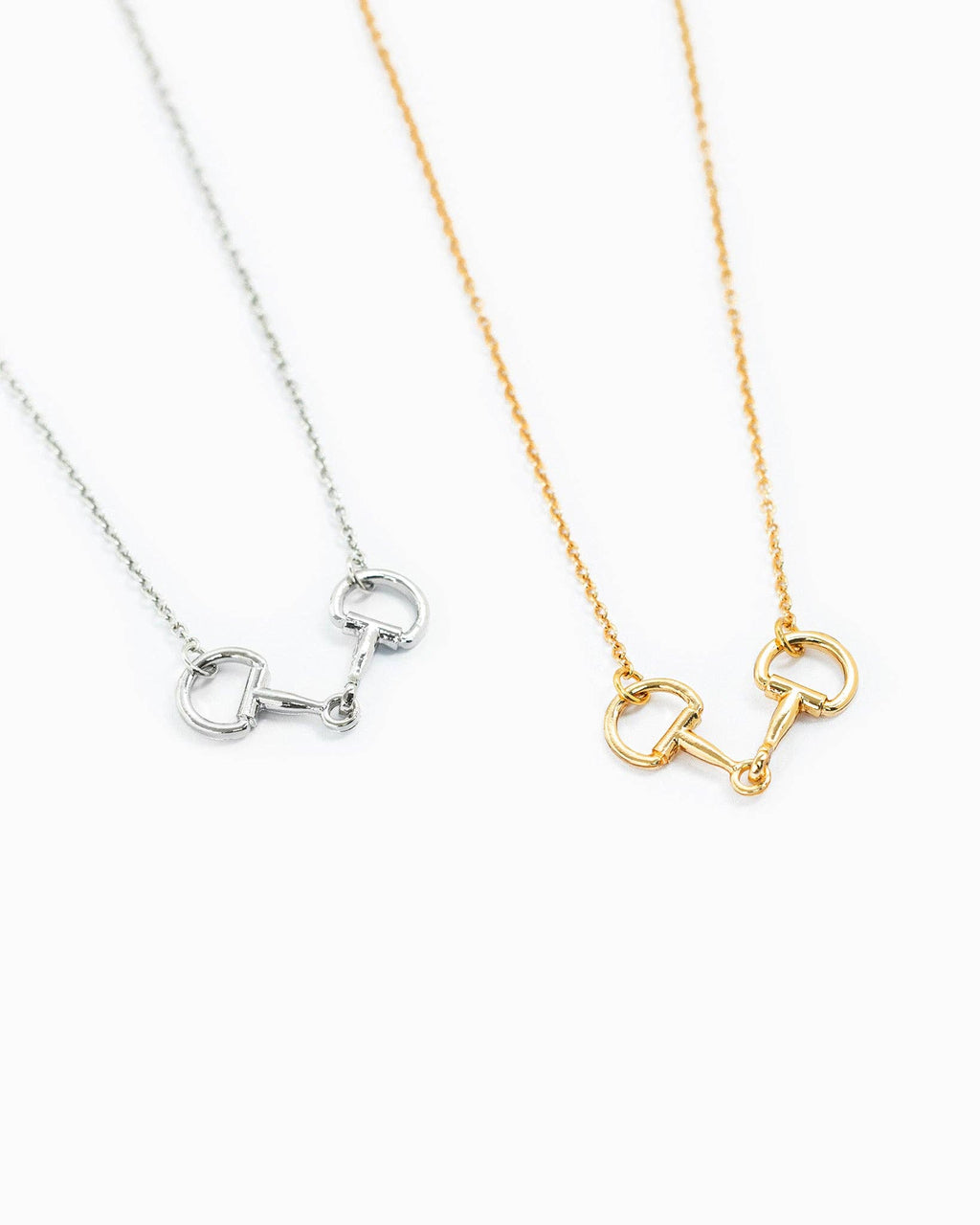 Western Double Linked Horsebit Necklace: Gold