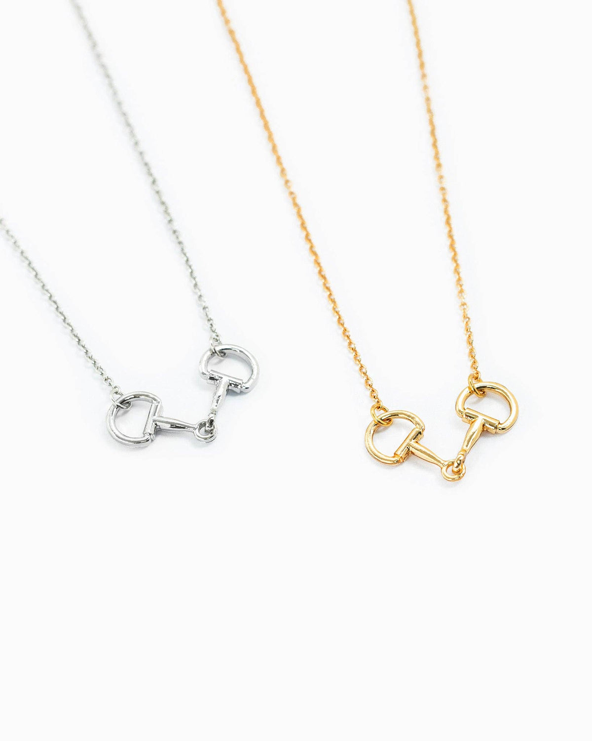 Western Double Linked Horsebit Necklace: Gold
