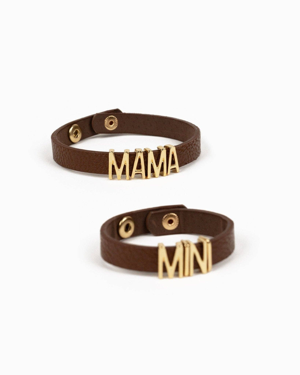 MAMA & MINI Leather Bracelet Set: Light Blue