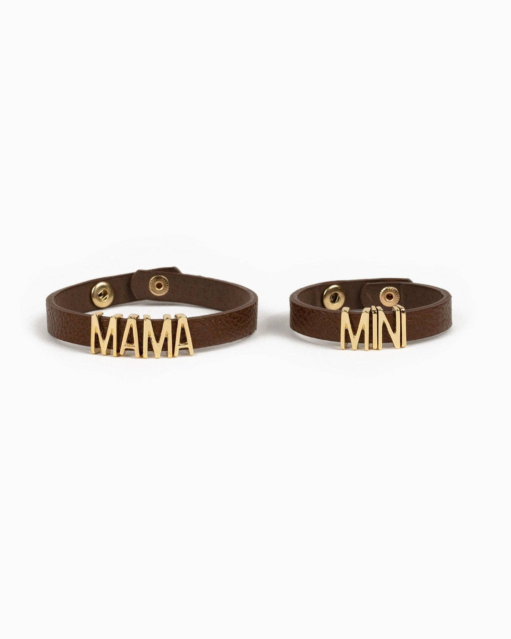 MAMA & MINI Leather Bracelet Set: Brown