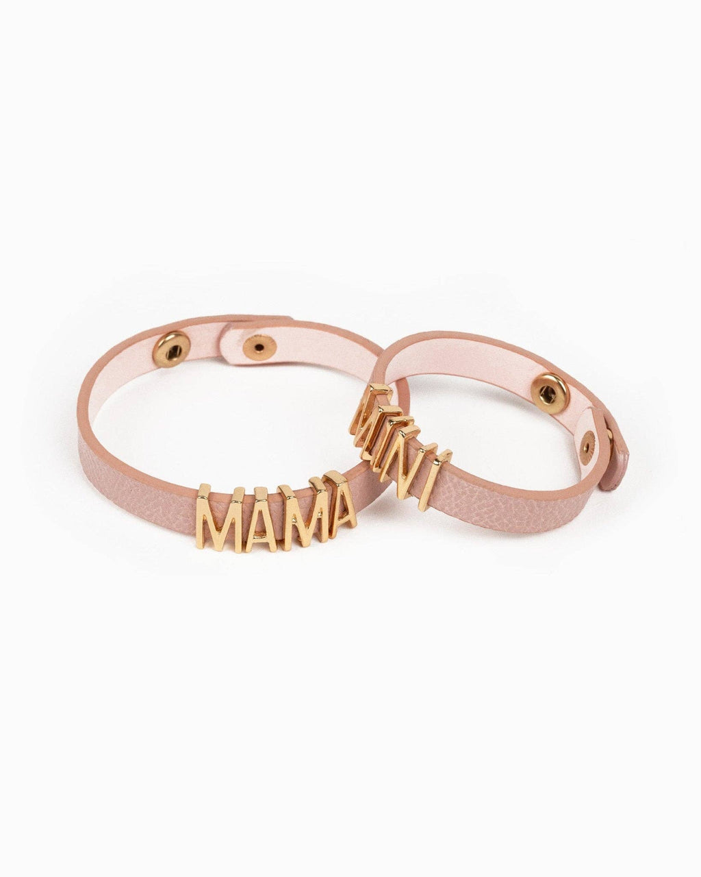 MAMA & MINI Leather Bracelet Set: Brown