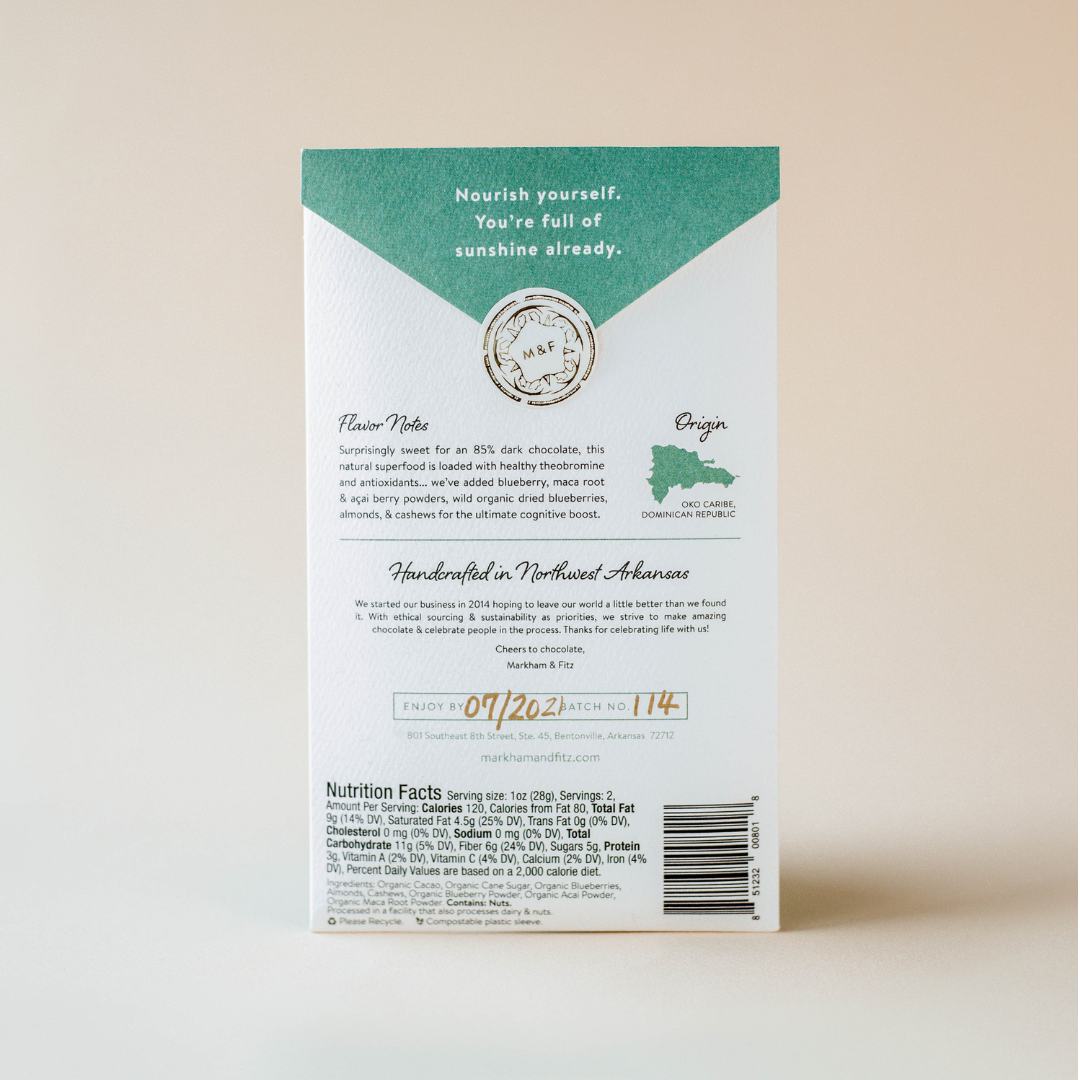 Brain Food Dark Chocolate Bar