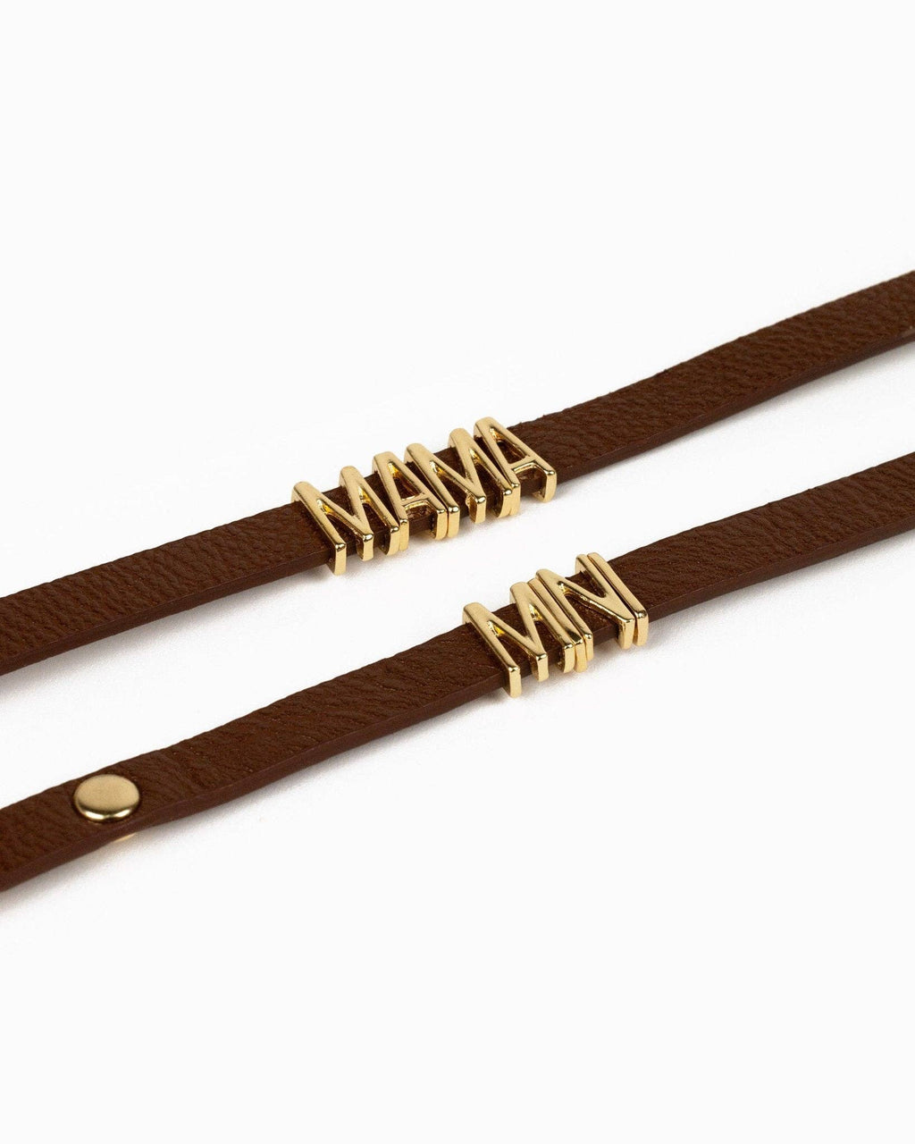 MAMA & MINI Leather Bracelet Set: Brown