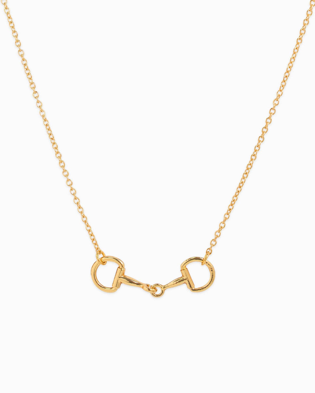 Western Double Linked Horsebit Necklace: Gold