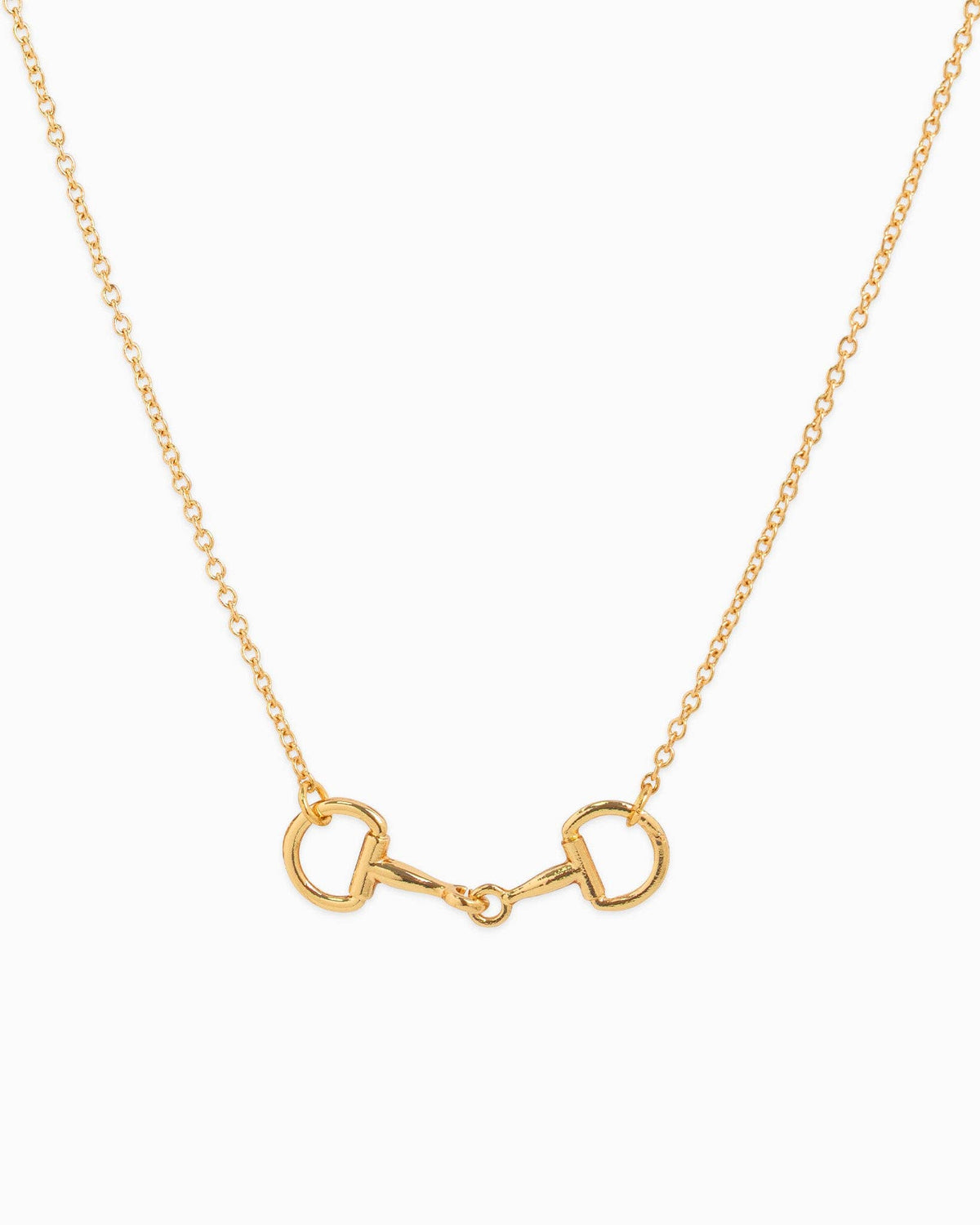Western Double Linked Horsebit Necklace: Gold