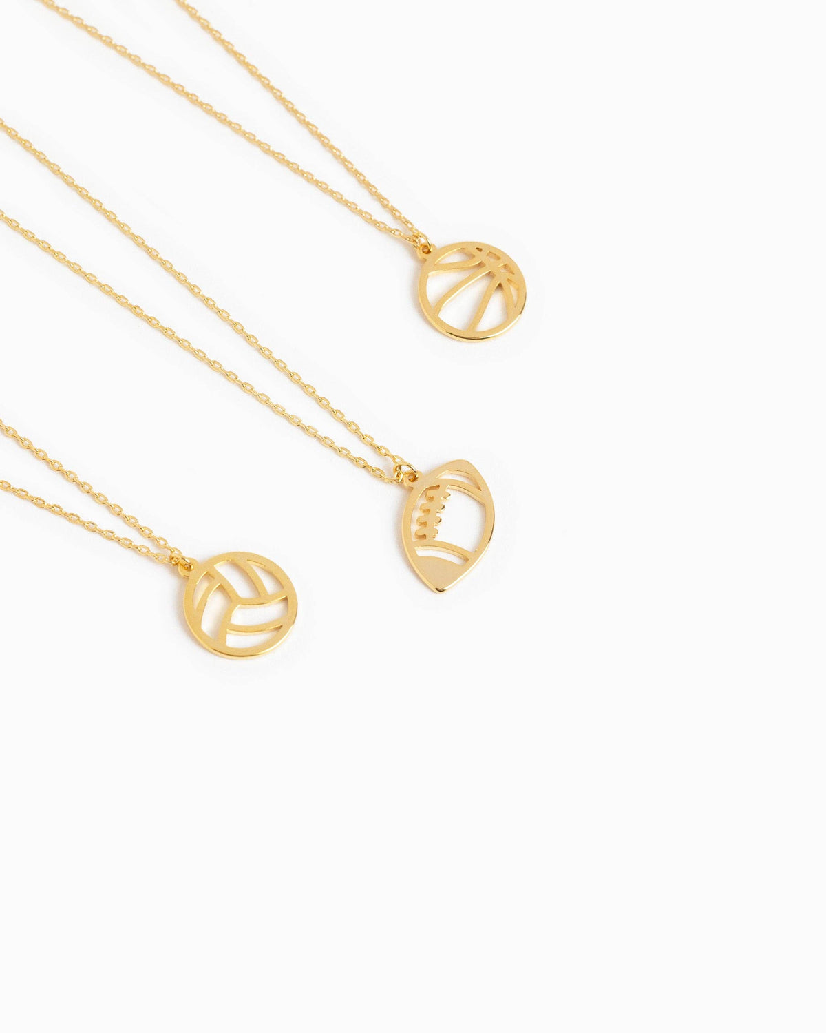 Basketball Cutout Pendant Necklace: Gold